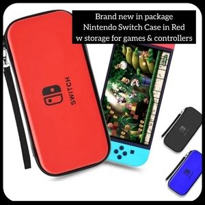 New Nintendo Switch Protective Case in Red holds controller, console & games